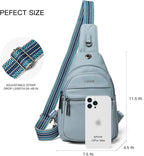 LATMAP Sling Bag For Women Faux Leather Small Casual Daypack Backpack Fanny Pack Crossbody Chest Bags Purse