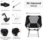 CAMEL CROWN Portable Camping Chair Lightweight Compact Folding Chair Mesh for Outdoor Camp Travel Beach Picnic Festival Hiking Backpacking Black 2 Pack