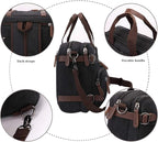 CROCOD 3 In 1 Canvas Convertible Laptop Bag for Men Women, 17.3 inch Laptop Messenger Bag Work Briefcase, Computer Shoulder Bag for Travel Business Office (17.3 Inch, Black) | 3 In 1, Multi-pocket