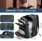 Travel Backpack, Expandable Carry on Backpack for Men, TSA 17.3 inch Laptop Bag Flight Approved, Lightweight Business Luggage Bag, Travel Gifts for Men Women, Black