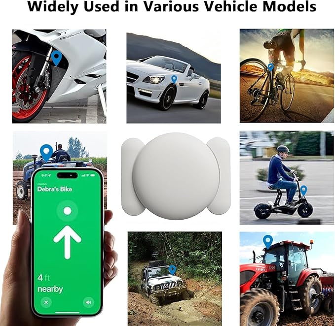 GPS Tracker for Vehicles No Subscription, 1PCS Real Time GPS Tracker for Car Work with Find My (iOS Only), Mini Hidden Car Tracker Device with Magnetic Case, No Monthly Fee (White)