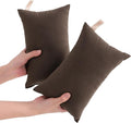 NTBAY Tiny Pillows, Down Alternative 7"x11" 100% Microfiber, Filler: 100% Polyester Mini Pillow for Travel, Pets, Soft Machine Washable Small Pillows for Neck, Wrist, Lumbar and Knee, Dark Brown