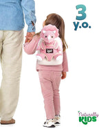 Naturally KIDS Pink Triceratops Toy, Triceratops Stuffed Animal for 2 3 4 5 Year Old Girl, Stuffed Dinosaur for Girls, Pink Toddler Backpack