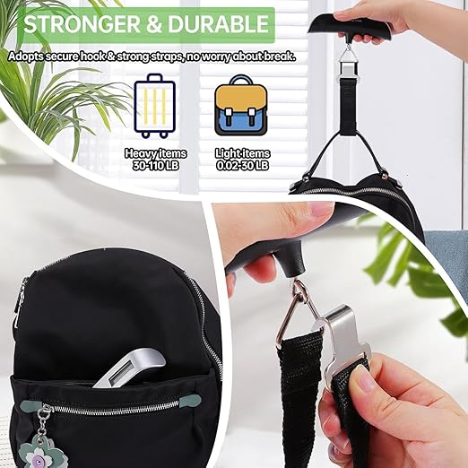 Jeffbaubl 3 Pack Digital Luggage Scale,Luggage Weight Scale,110LB Baggage Scale with Backlit LCD Display,Portable Hanging Baggage Scale,Suitcase Weight Scale with Hook for Travel Home