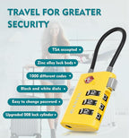 ANVIL TSA Approved Luggage Locks – High Security TSA008 Combination Travel Locks with Inspection Indicator for Suitcases and Backpacks. (2, Yellow)