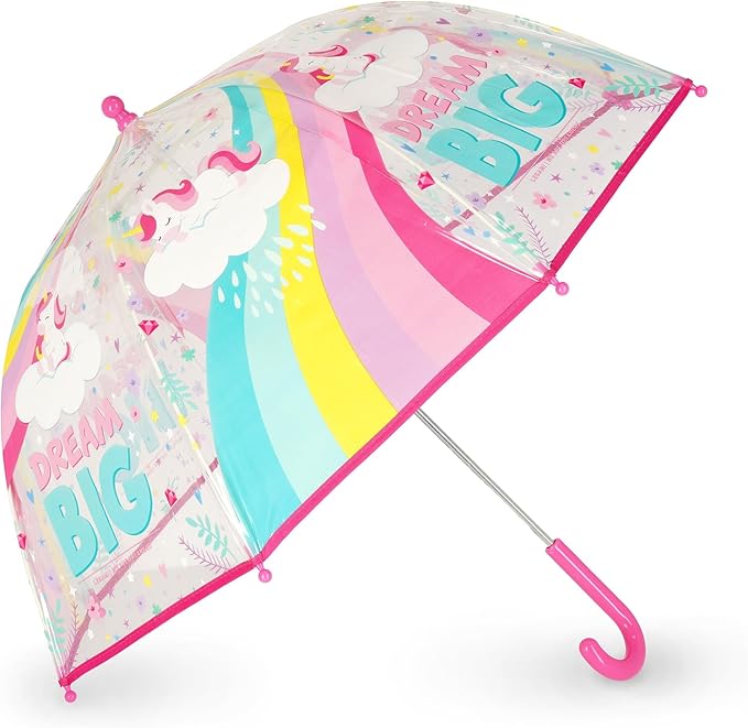 Legami - Dancin' In The Rain Children's Umbrella, Windproof Structure, Manual Opening, Fabric Closure with Space for Name, Hook Handle, 73 x 65 cm