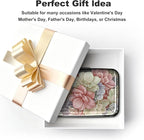 ELFISH Mini RFID Aluminum Wallet Credit Cards Holder Business Card Case Metal ID Case for Men Women（Happy Flower