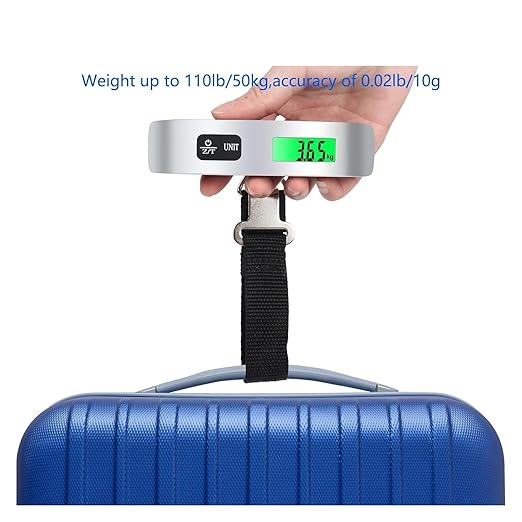 Digital Hanging Luggage Scale - Portable LCD Fish Hook Weighing Scale for Travel, Home & Outdoor Use, Accurate Weight Measurement
