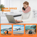 Travel Neck Pillow for Airplane – Memory Foam 360° Support Compact Design Ergonomic Flight Pillow for Sleeping & Neck Support Portable Travel Pillows for Adults, Car, Office Home (Pink)