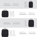 PANDA JOYS 4 Set Compression Packing Cubes Travel - Travel Accessories Expandable Packing Organizers for Carry On - Essentials Luggage Bags - Black