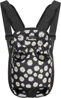 Pawaboo Adjustable Dog Carrier Purses, Pet Front Cat Travel Bag Dog Carrier Purses for Traveling Hiking Camping, Legs Out, Easy-Fit for Small Medium Dogs, M, Black Daisy