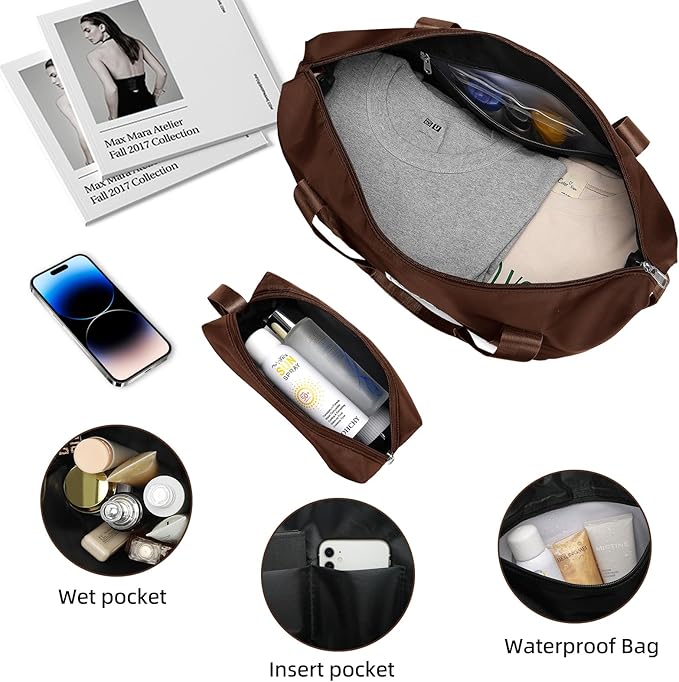 6 Piece Luggage Sets with Bags, Lightweight Expandable Checked Luggage Sets, Hardshell ABS Spinner Wheels Carry on Suitcase with TSA Lock, for Travel, Women Men (Mocha, 18/20/24/28inch+2bags)