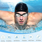 Flutesan 6 Pack Swim Goggles for Adult Anti Fog Swimming Glasses with Ear Plugs Nose Clip No Leaking Full Protection Goggles