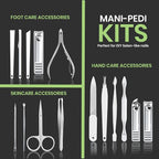 Utopia Care - Manicure Kit for Women and Men, Manicure Set with Nail Clippers or Nail Kit Includes Fingernail & Toenail Clippers,15-Pcs Pedicure Kit Stocking Stuffers with Travel Case - Green