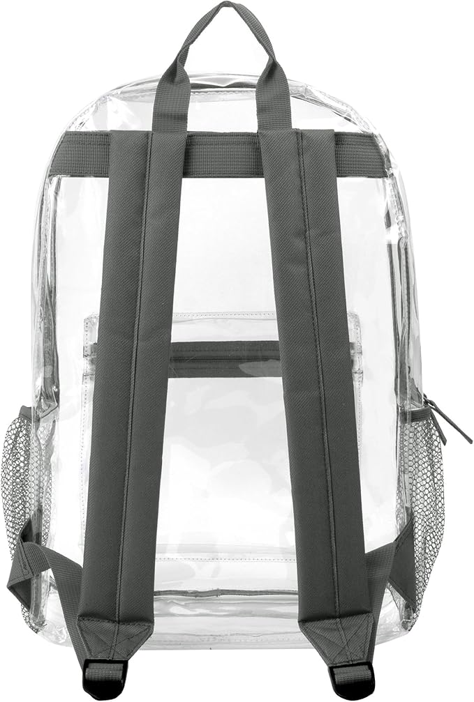 Trail maker Clear Backpack Heavy Duty with Padded Straps, Side Pockets for Kids, Boys, Girls, School, Stadium Approved Events