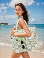 Bluboon Waterproof Beach Tote Pool Bags for Women Ladies Extra Large Carry On Bag With Wet Compartment for Weekender Travel