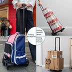 Portable Folding Luggage & Backpack Cart - Heavy Duty Hand Truck for Travel, Shopping, and Moving, with 2 Elastic Straps