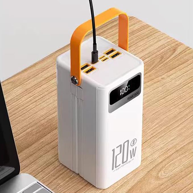 High-Capacity Solar Battery Banks, 120W External Power Packs, 50000mAh Survival Gear, Built-in Cable Chargers, Multi-Output Portable Stations