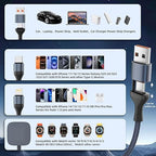 Travel Essentials,3 in 2 USB A/C Cable for Watch Charger/iPhone 17 Charger/IP Cable Designed for iWatch Chargers,Multi Charging Cable Compatible with iPhone 17-11/iWatch All Series 6FT 2PS