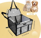 Dog Car Seat Foldable Dog Car Booster Seat Waterproof Breathable Oxford Travel Bag for Small to Medium Dogs, Puppies, and Pets-Pattern Grey-Upgrade