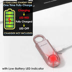 135dB Rechargeable Personal Safety Alarm Built-in Ultra-Bright Flashlight Non Slip Grip Keychain Emergency SOS Siren for Women, Students, Night Runner. Loud Sound Hiking Bear Alerts with Hook. Gold