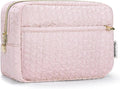 Noozion Makeup Bag Travel Toiletry Bag, Puffy Padded Cosmetic Bag for Women, Makeup Organizer Case, Wide-open Pouch Purse, Travel Essentials