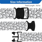 2 Pack Luggage Straps for Suitcases, Adjustable Travel Belt with Double Lock and Quick Release Buckle, Heavy Duty Nylon Bag Packing Strap, Bright Identifiers Business Travel Accessories-White Smiles