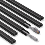 ZhiYo 85in Cord Covers for Wires on Wall, 1 Mini Cord Hider Wall, Self-Adhesive Wire Covers for Cords, Paintable TV Cable Hider Cable Management Kit, 6X L14.2in, W0.46in H0.3in, CMR05 Black
