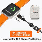 Audiovance 2-Pack AB762 Reversible Smartwatch Charger – Innovative Magnetic Charging Cable, Solves Polarity Mismatch, Universal for All 7.62mm-Pin-Pitch Smart Watches