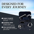 SO~MINE Airplane Pocket Organizer | Tray Table Cover | In Flight Seat Back Organizer Bag | Commuter Essential Travel Bag | Media Pouch For Flying | Travel Gift | Attaches To Luggage