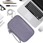 CAAORDKSO Electronics Organizer Travel Bag, Small Cable Organizer Case Waterproof Accessories Pouch, Travel Electronic Carrying Case for Cable, Cord, Charger, Phone, Power Bank, Earphone (Purple)