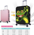 Travel Luggage Cover Suitcase Protector, Merry Green Frog Cute Animal Washable Elastic Stretchy Anti-scratch Luggage Sleeve with Concealed Zipper for Spinner Wheeled Suitcase Fits 18-21 Inch Luggage