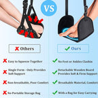 No Collapse Airplane Footrest with Extended Adjustment Strap- Airplane Foot Hammock with Memory Foam, Portable Adjustable Plane Leg Rest, Footrest Provides Relaxation and Comfort (Black)