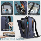 hk Laptop Backpack for Men with USB Charging Port for Business Work College Travel (Blue, 17.3 inch)