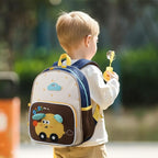 GAGAKU Toddler Backpack for 3 4 5 6+ Boys Splash-Proof Kids Backpack Adjustable Kindergarten & School Backpack | Lightweight 11.2L with Chest Strap and Reflectors - Car