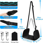 Airplane Foot Hammock, Plane Footrest Widen Airplane Footrest Long Flight Hammock Memory Foam Travel Plane Foot Sling Under Desk at Work Gaming Travel Essentials, Black