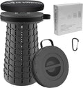 ALEVMOOM Upgraded H 19.7" Collapsilbe Stool with 1.38" Thick Cushion,1000 lbs Capacity Wider & Taller Heavy Duty, Portable and Foldable Adjustable Telescoping Stool for Camping Hiking BBQ