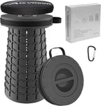ALEVMOOM Upgraded H 19.7" Collapsilbe Stool with 1.38" Thick Cushion,1000 lbs Capacity Wider & Taller Heavy Duty, Portable and Foldable Adjustable Telescoping Stool for Camping Hiking BBQ