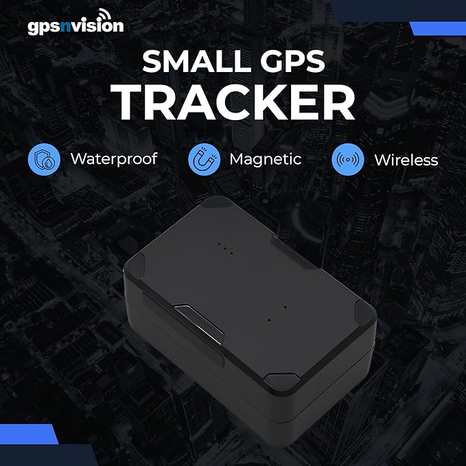 Magnetic Tiny GPS Tracker for Vehicles - 1 Month Rechargeable Battery, Small Hidden Real-Time Tracking Device - Waterproof GPS for Cars, Trucks & Assets - Subscription Required