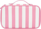 Relavel Travel Makeup Bag, Small Floral Cosmetic Bag with Makeup Brush Compartment, Portable Makeup Pouch for Women, Double Layer Makeup Organizer Bag Cute Toiletry Bag, Wide Strip