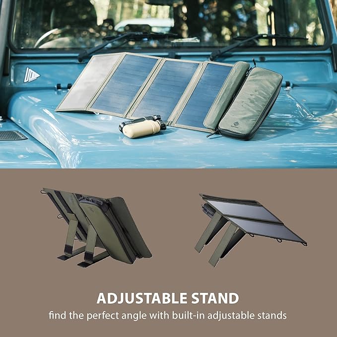 ELECOM NESTOUT 15000mAh Outdoor Power Bank + 2-Panel Solar Panel Charger + Flash-1 LED Flash Light Panel 1000 Lumen - Beige