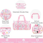 Gym Travel Duffle Bag for Girls - Gymnastics Sports Dance Bag with Shoe Compartment & Wet Pocket Panda Kids Travel Bag Teens Weekender Sleepover Carry On Bag