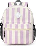 STEAMEDBUN Corduroy Toddler Backpack for Girls Boys 2-4, Kids Preschool Backpack for Kindergarten - Stripe