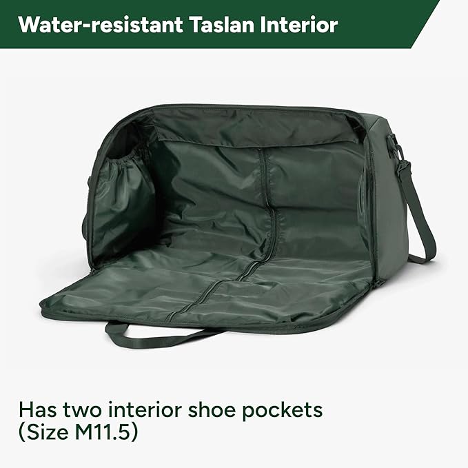 Halfday Convertible 2-in-1 Garment Duffel Weekender Bag 40L: Wrinkle-Free Travel (Hanging Suit Compartment, Shoe Pockets, Trolley Sleeve), Durable & Water-Resistant Carry-on, Cactus