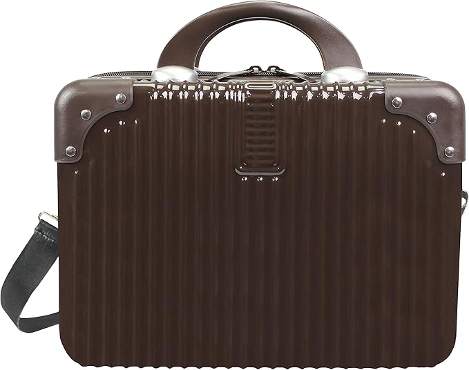 World Traveler VentureX Airline Approved 2-Piece Carry-On Luggage Set – Lightweight Hardside Polycarbonate Suitcase with Spinner Wheels - Brown