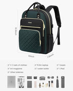 LOVEVOOK Laptop Backpack Purse for Women, 15.6" Laptop Bag for Travel with USB Port, Water Resistant Lightweight Daypacks for College Work Business, Nurse Teacher Computer Backpacks