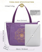 Gonex Yoga Mat Bag, Yoga Gym Bag Tote Bag with Multi Pockets For Women Men, Canvas Yoga Mat Carrier Take in Out Mat Easily For Pilates Travel Workout Office