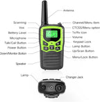 Walkie Talkies,MOICO Long Range Walkie Talkies for Adults Two-Way Radios with 22 Channels FRS VOX Scan LCD Display with LED Flashlight for Field, Survival Biking Hiking Camping 2 Pack (Green)