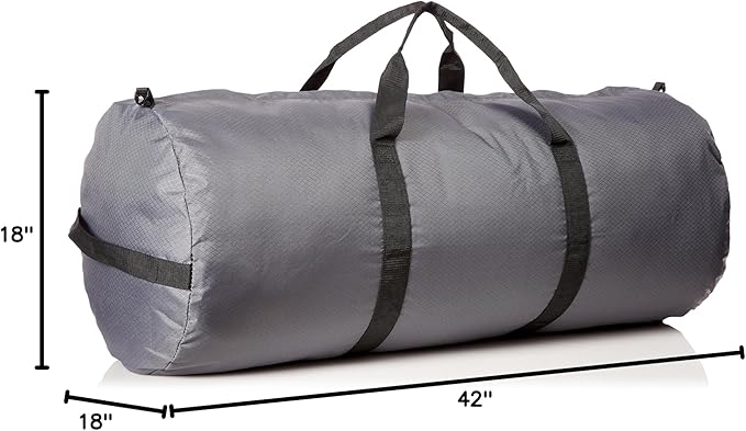 175L Extreme Duffel Bag, Heavy-Duty Gear Bag, 1050D Tuff Cloth, Diamond Ripstop, Reinforced Stitching - Grey (18” x 42")