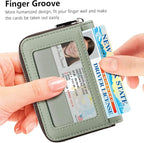 FurArt Zipper Wallet Women, RFID Blocking Credit Card Wallet, Business Card Holder, Compact Size KeyChain Wallet